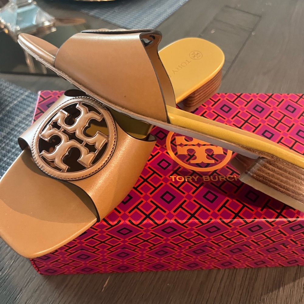 Tory Burch Brown Slide Sandals - Picture 4 of 5